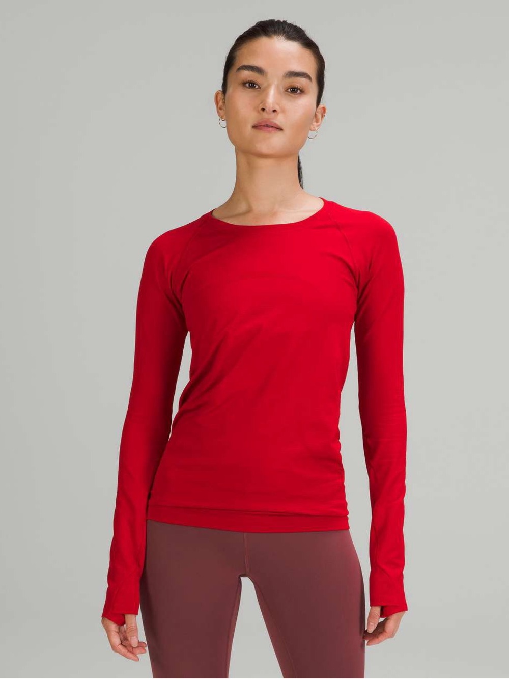 Lululemon New Year Swiftly Tech Long Sleeve Shirt 2.0 Dark Red Size 8
